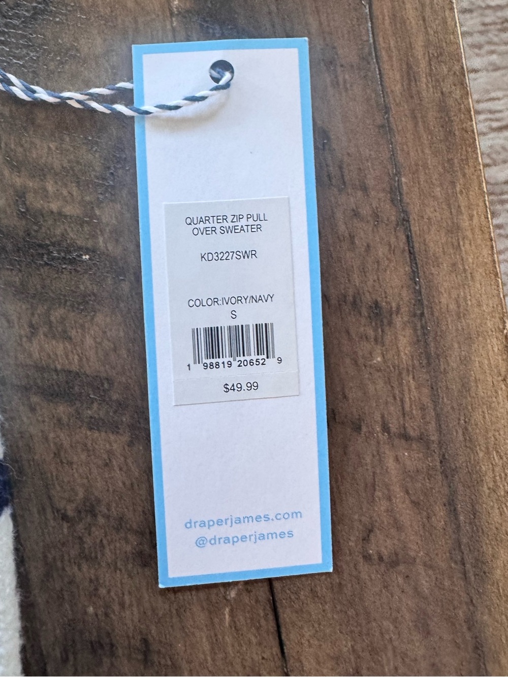 NWT Draper James Quarter-Zip Sweater in Mariner Stripe. Size S - Picture 8 of 9